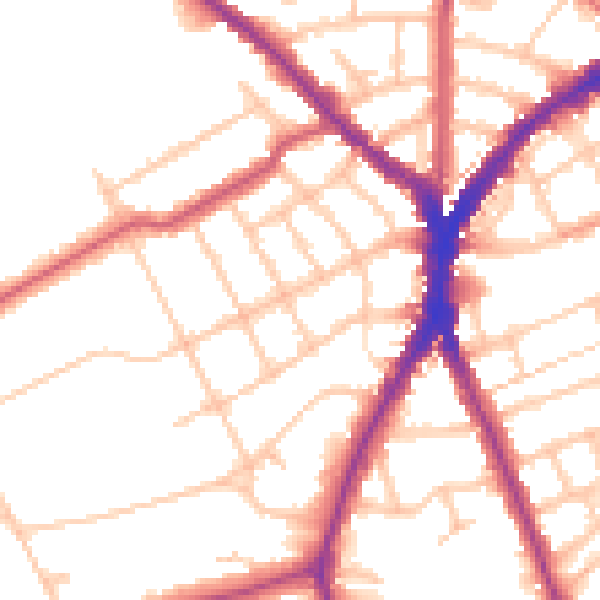 Daytime road noise heatmap for N8 8HS