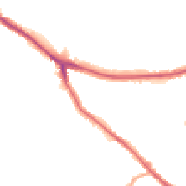 Night-time road noise heatmap for N8 8LD