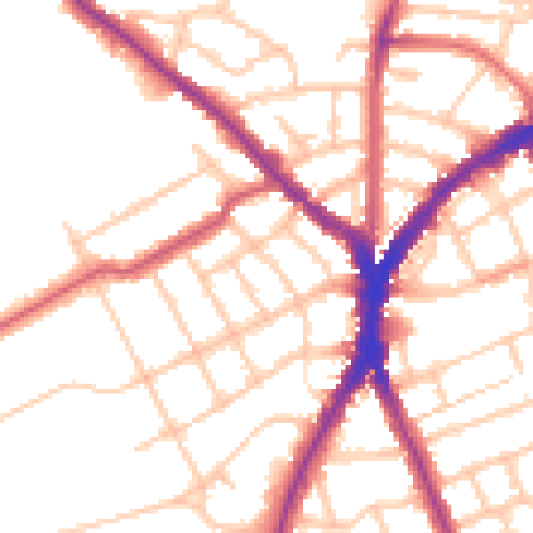 Daytime road noise heatmap for N8 8RU