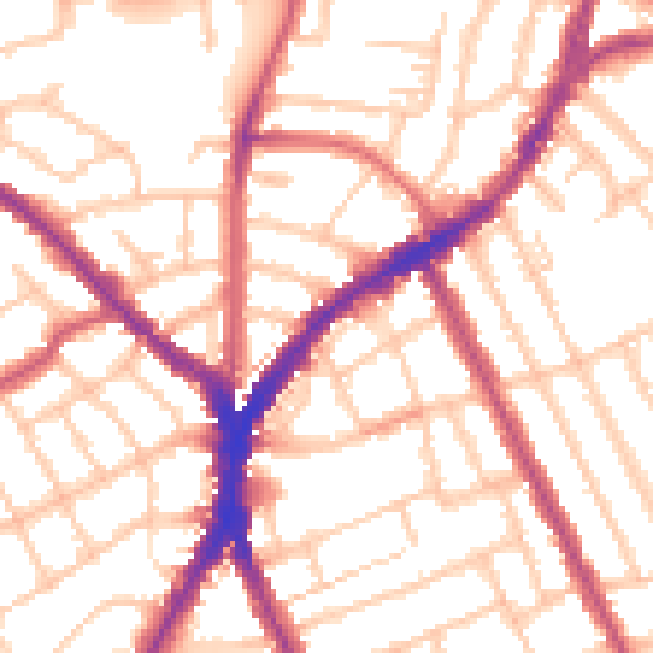 Daytime road noise heatmap for N8 9DD