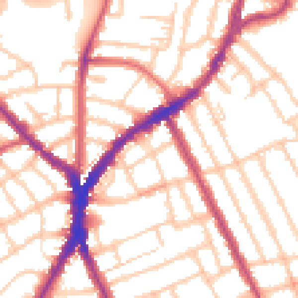 Daytime road noise heatmap for N8 9HG
