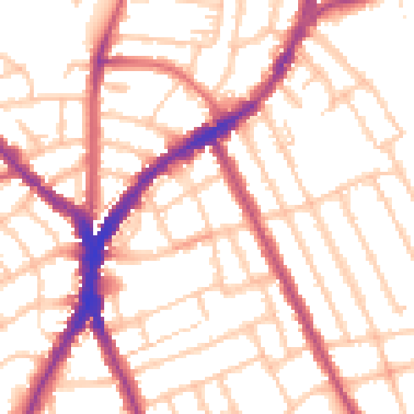 Daytime road noise heatmap for N8 9HH