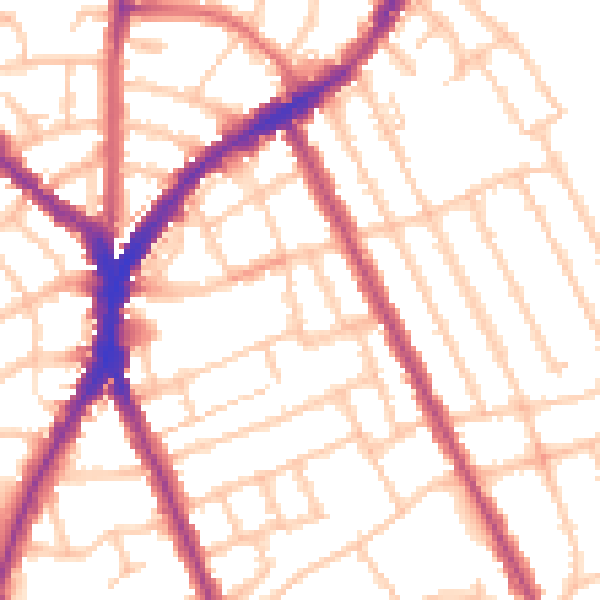 Daytime road noise heatmap for N8 9HJ