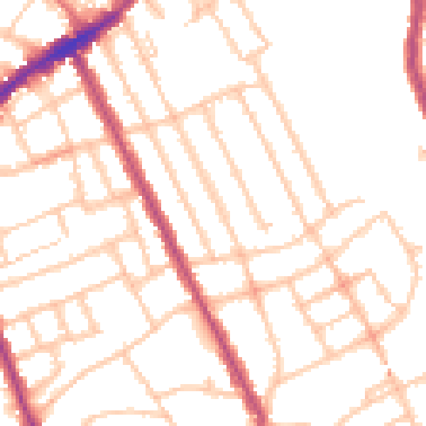 Daytime road noise heatmap for N8 9LB