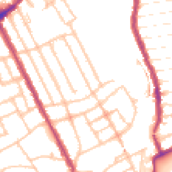 Daytime road noise heatmap for N8 9LW
