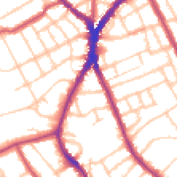 Daytime road noise heatmap for N8 9QL