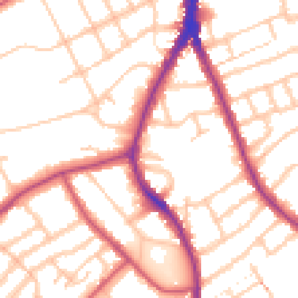 Daytime road noise heatmap for N8 9QQ