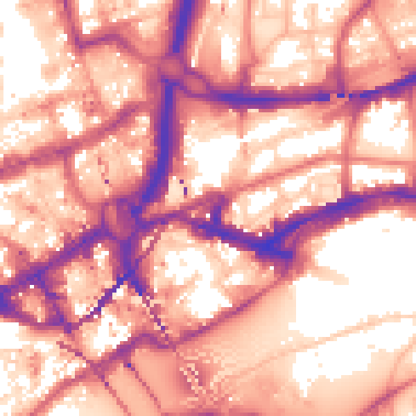 Daytime road noise heatmap for NE1 2JS