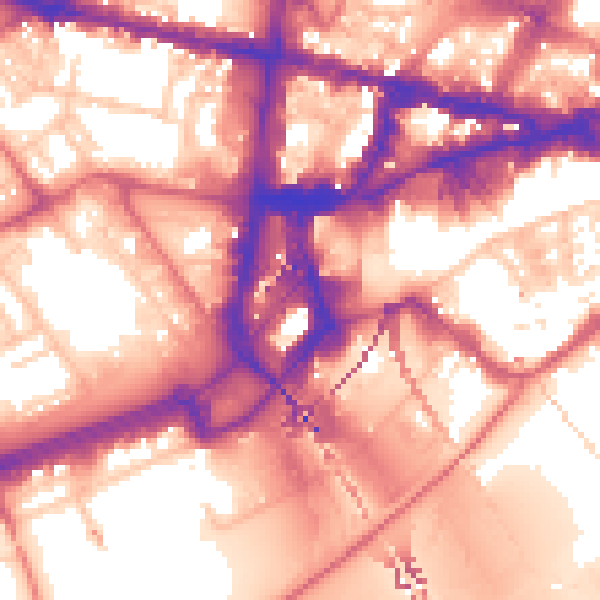 Daytime road noise heatmap for NE1 4BB