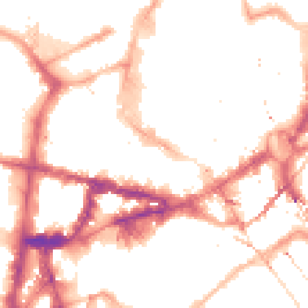 Night-time road noise heatmap for NE1 5AT