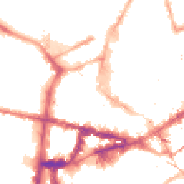 Night-time road noise heatmap for NE1 5TG