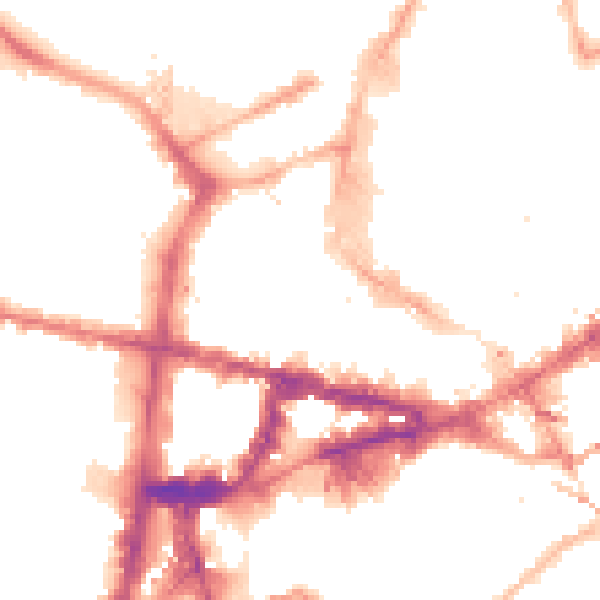 Night-time road noise heatmap for NE1 5UF