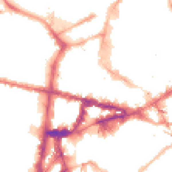 Night-time road noise heatmap for NE1 5XE