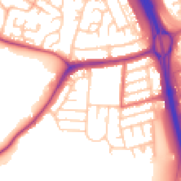 Daytime road noise heatmap for NE11 0AG