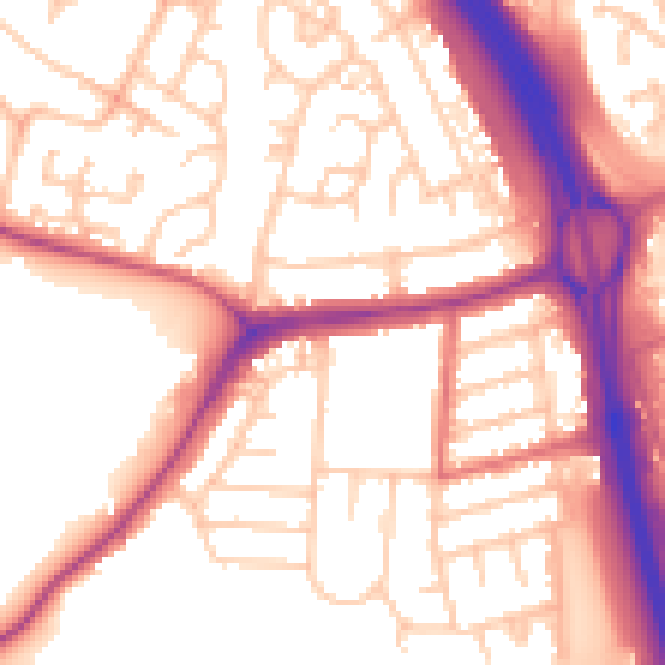 Daytime road noise heatmap for NE11 0AJ