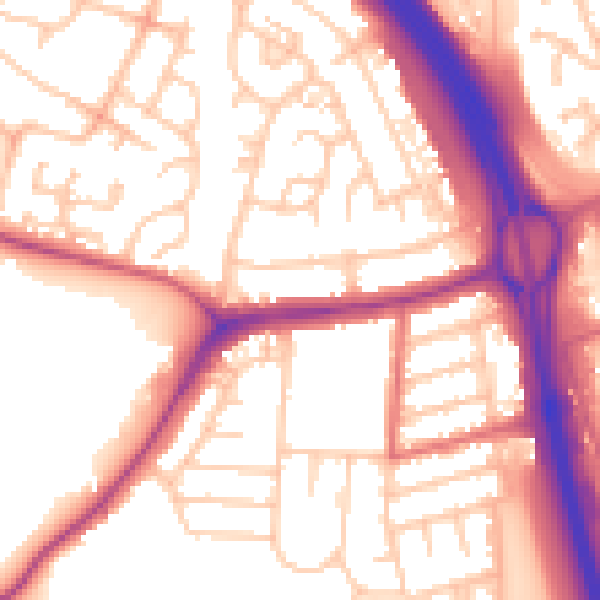 Daytime road noise heatmap for NE11 0AL