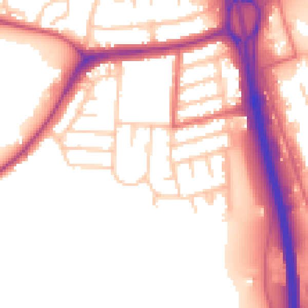 Daytime road noise heatmap for NE11 0AX