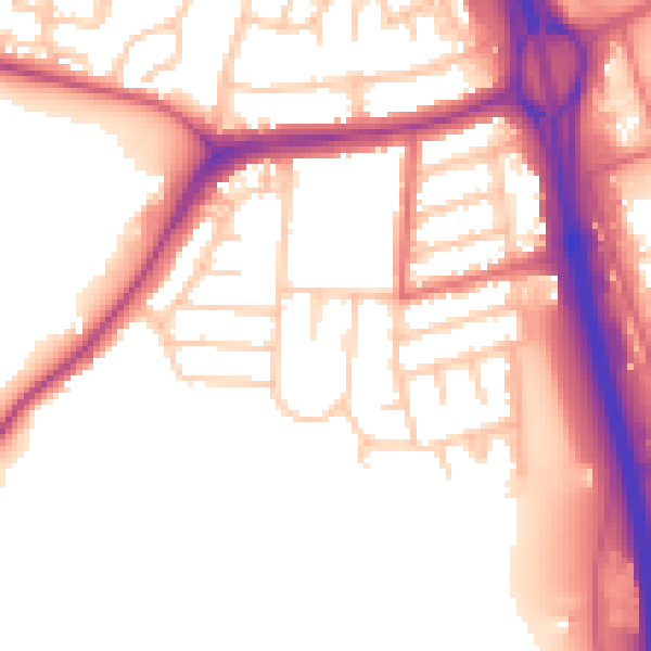 Daytime road noise heatmap for NE11 0AY