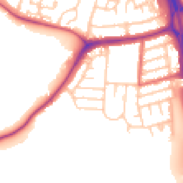 Daytime road noise heatmap for NE11 0BA