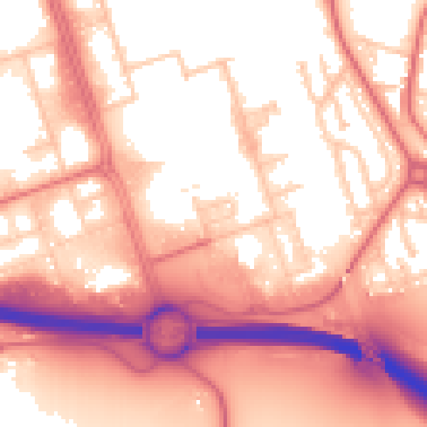 Daytime road noise heatmap for NE11 0BQ