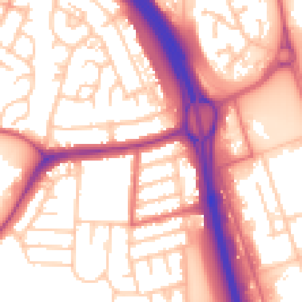 Daytime road noise heatmap for NE11 0BT