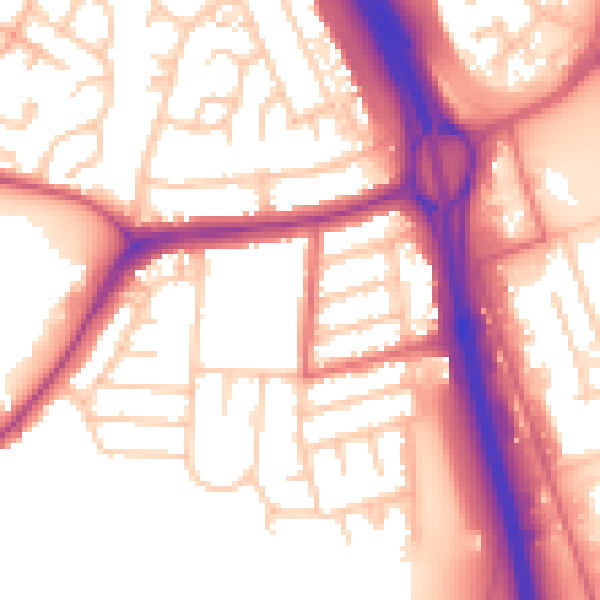 Daytime road noise heatmap for NE11 0BY