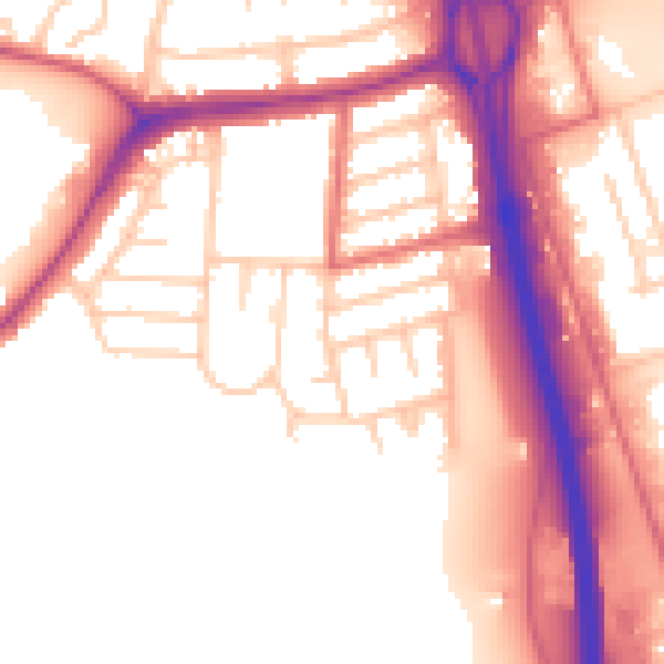 Daytime road noise heatmap for NE11 0DA