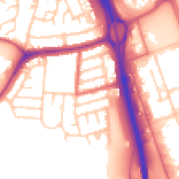 Daytime road noise heatmap for NE11 0DJ