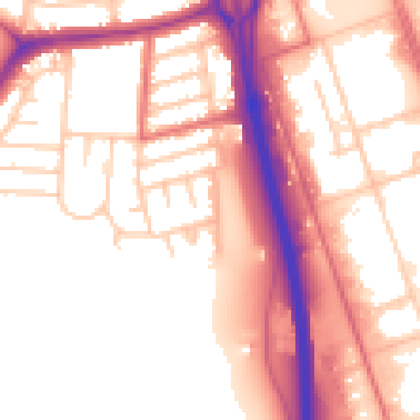 Daytime road noise heatmap for NE11 0DS