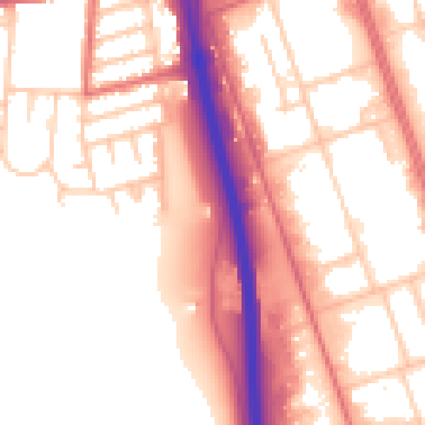 Daytime road noise heatmap for NE11 0HJ