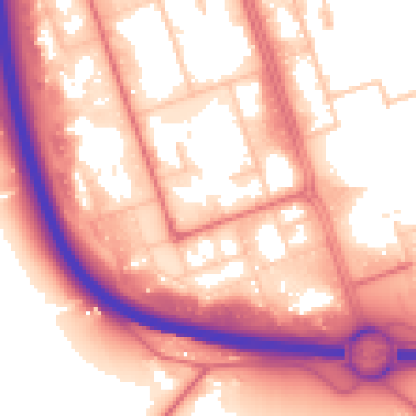 Daytime road noise heatmap for NE11 0HL