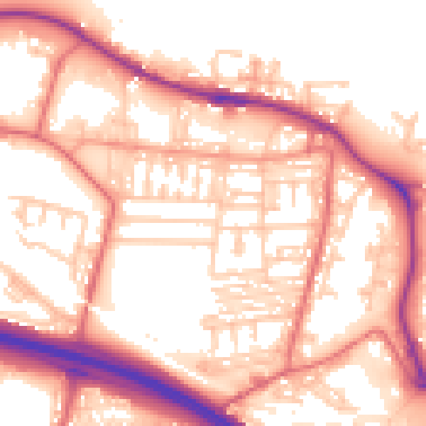Daytime road noise heatmap for NE11 9AS
