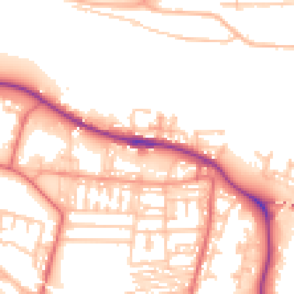 Daytime road noise heatmap for NE11 9DX