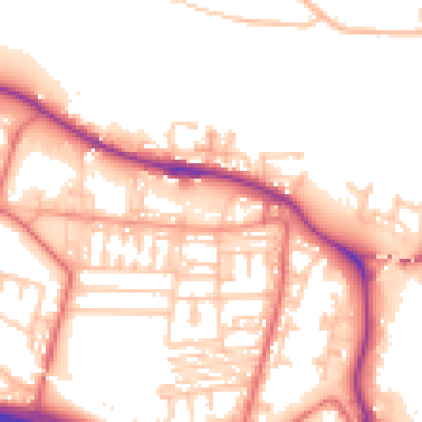 Daytime road noise heatmap for NE11 9FH