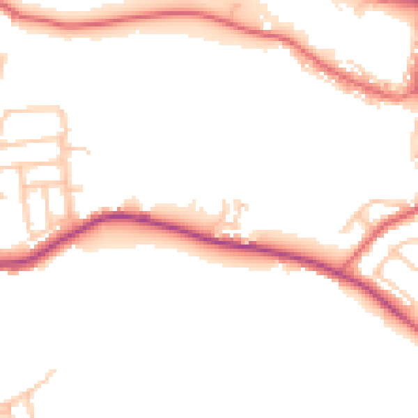 Daytime road noise heatmap for NE11 9FN