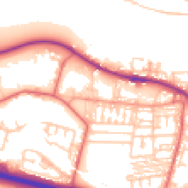 Daytime road noise heatmap for NE11 9GB