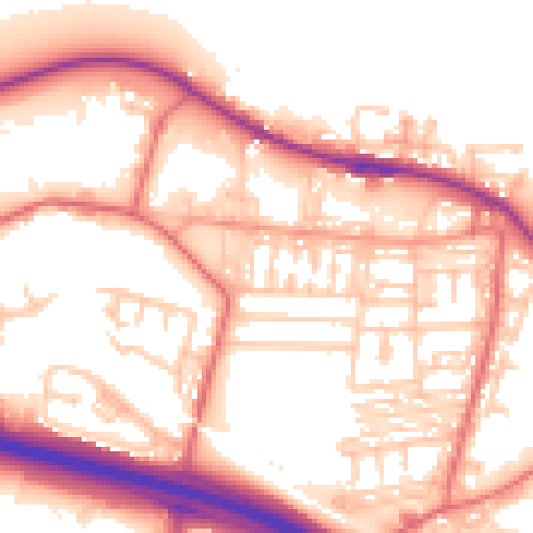 Daytime road noise heatmap for NE11 9HA