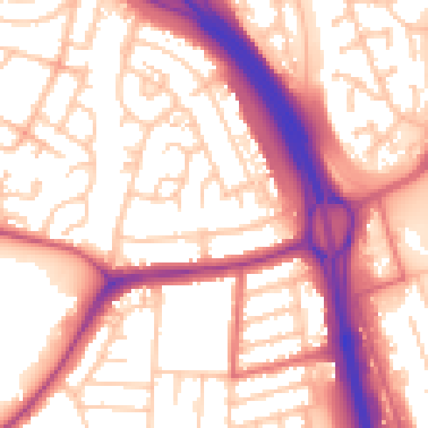 Daytime road noise heatmap for NE11 9LX