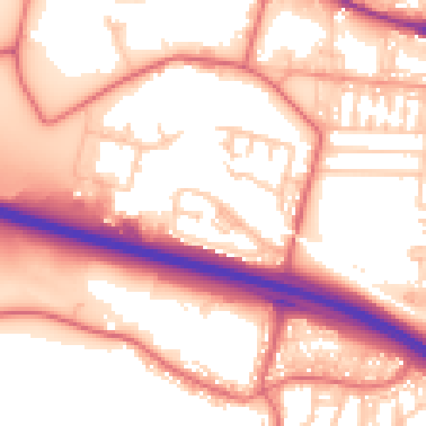 Daytime road noise heatmap for NE11 9PD