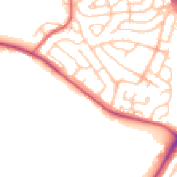 Daytime road noise heatmap for NE11 9QP