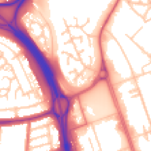 Daytime road noise heatmap for NE11 9TZ