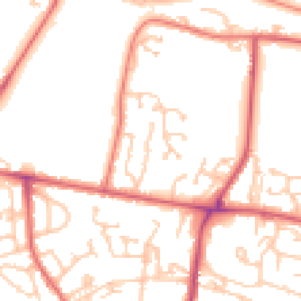 Daytime road noise heatmap for NE12 7AN