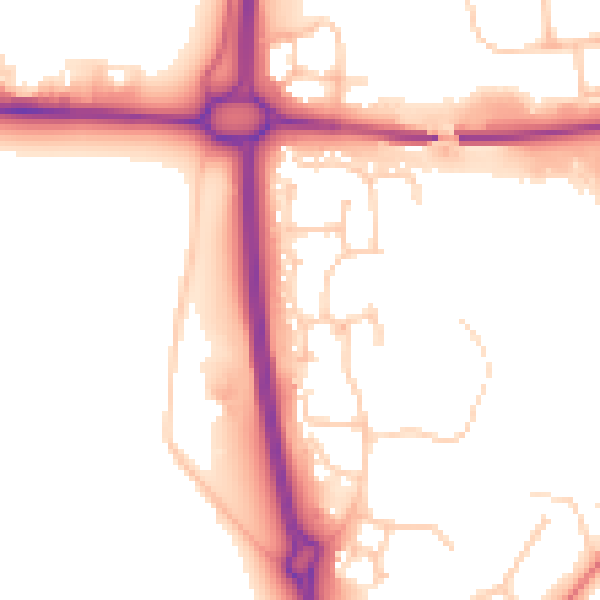Daytime road noise heatmap for NE12 7BN