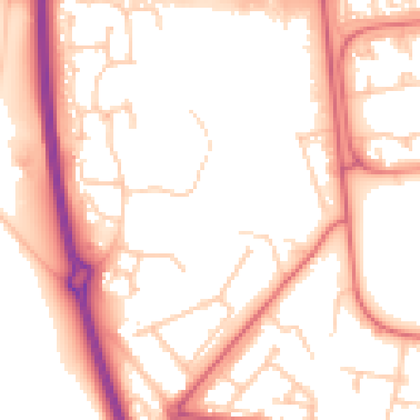 Daytime road noise heatmap for NE12 7BT