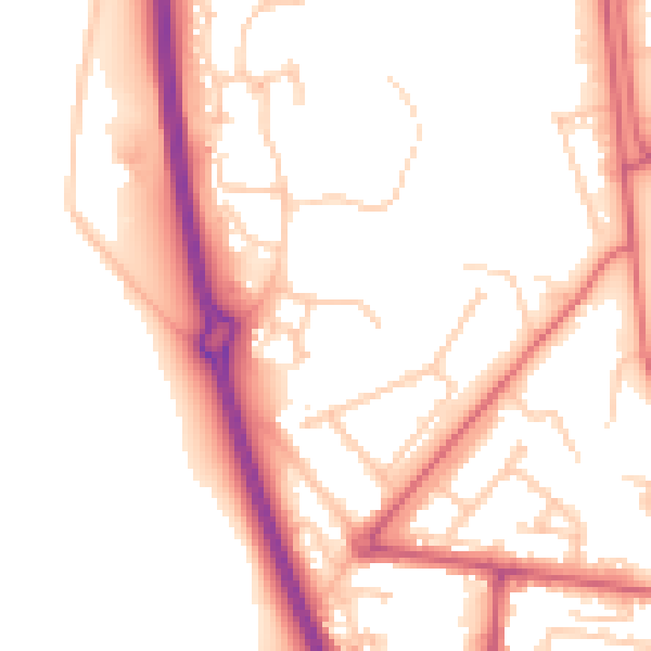 Daytime road noise heatmap for NE12 7EA