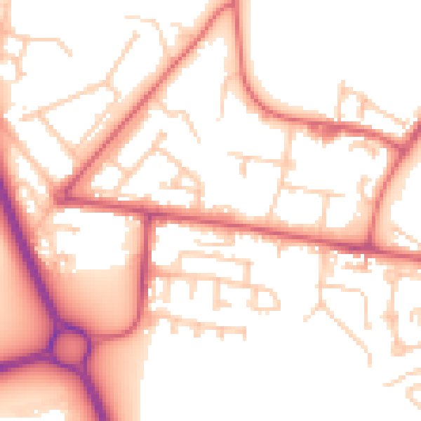 Daytime road noise heatmap for NE12 7EB