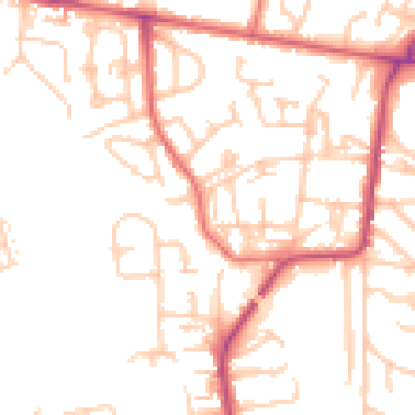 Daytime road noise heatmap for NE12 7JN