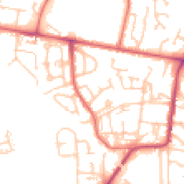 Daytime road noise heatmap for NE12 7JS