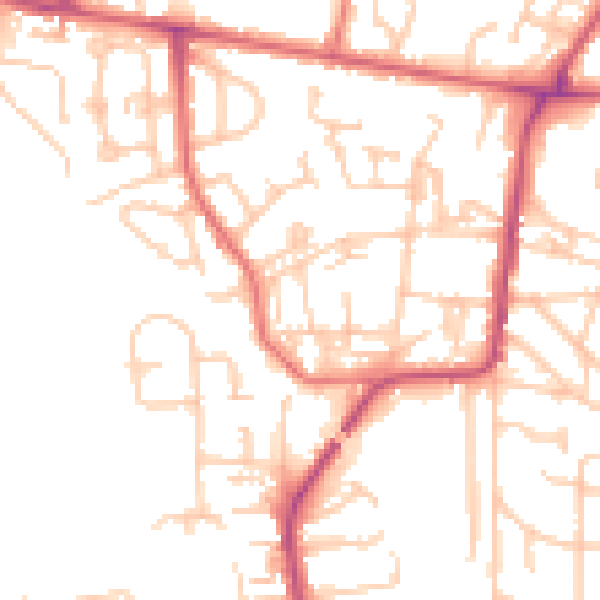 Daytime road noise heatmap for NE12 7JY
