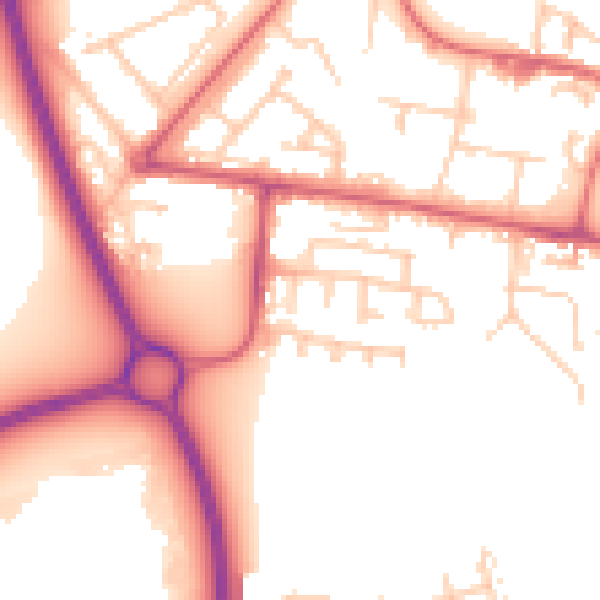 Daytime road noise heatmap for NE12 7NT
